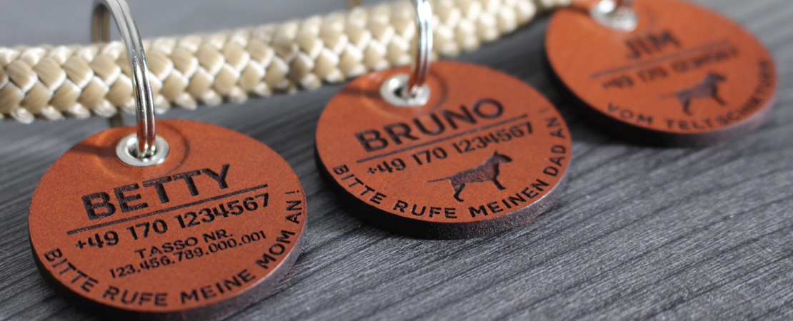 Dog Tags - personalized - Leather - Biothane