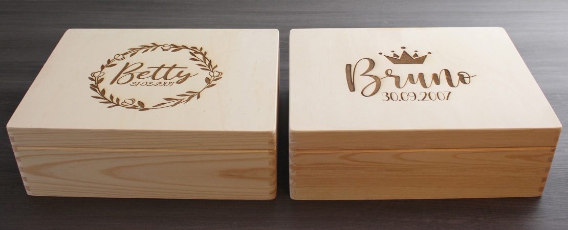 engraved WOODEN BOXES - WOODEN CRATES - Dog treat box - made of wood - PERSONALIZED