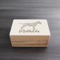 Preview: Bullterrier - Holzbox / Holzkiste - ORNAMENTED + NAME