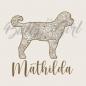 Preview: Labradoodle - wooden box - ORNAMENTED NAME