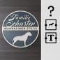 Preview: Familienschild - Namensschild - Türschild - NAME - STRASSE - HUND