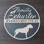 Preview: Familienschild - Namensschild - Türschild - NAME - STRASSE - HUND