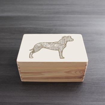 American Staffordshire Terrier - wooden box - ORNAMENTED ONLY