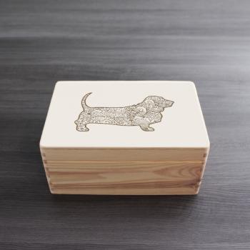 Basset - wooden box - ORNAMENTED ONLY