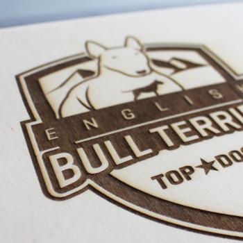 Bull Terrier - wooden box - ENGLISH BULL TERRIER