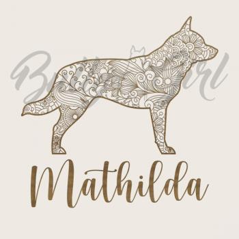 Preview: Cattle Dog - Holzbox / Holzkiste - ORNAMENTED + NAME