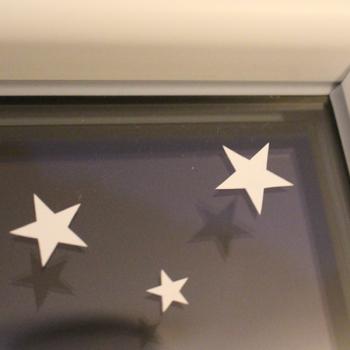 WINDOW FILM Christmas - STARS - 136 pieces - in 3 diff. sizes - DIN A4 sheet