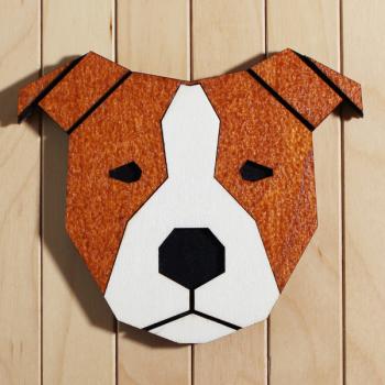 geometric dog head - AMSTAFF