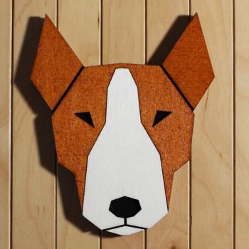 geometric dog head - BULL TERRIER