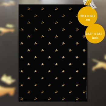 Preview: Geschenkpapier - Bullterrier - Gold