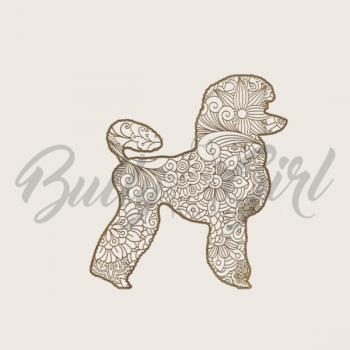 Preview: Pudel / king poodle - Holzbox / Holzkiste - ORNAMENTED ONLY