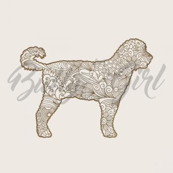 Preview: Labradoodle - Holzbox / Holzkiste - ORNAMENTED ONLY