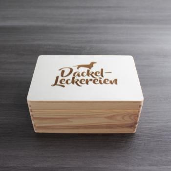 Teckel / Dachshund - wooden box - DACKEL LECKEREIEN