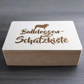 English Bulldog - wooden box -  BULLDOGGEN-SCHATZKISTE