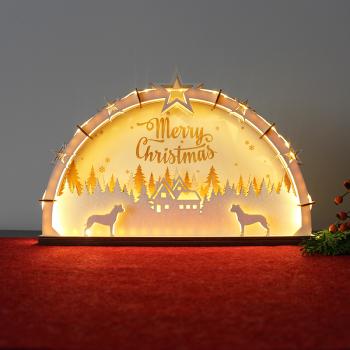 Lighted Arch Dog - "Merry Christmas"  - ALL BREEDS POSSIBLE