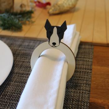 Preview: Serviettenring - Holz - HUND - v1 - Bullterrier