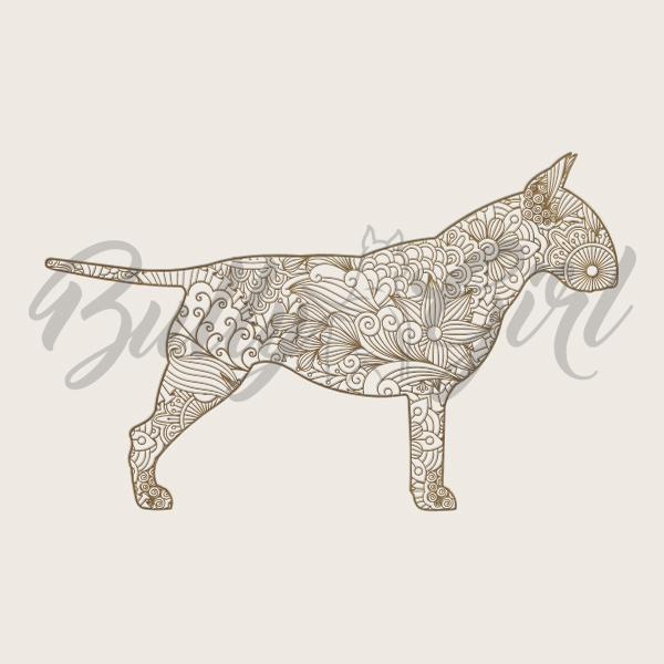Bullterrier - Holzbox / Holzkiste - ORNAMENTED ONLY