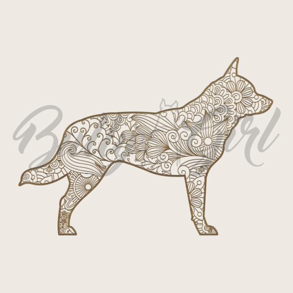 Cattle Dog - Holzbox / Holzkiste - ORNAMENTED ONLY