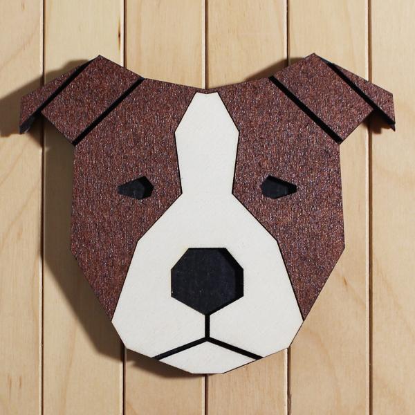 geometric dog head - AMSTAFF