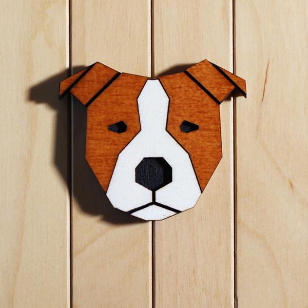 Geometrischer Hundekopf - AMSTAFF