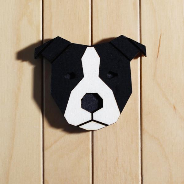 geometric dog head - AMSTAFF