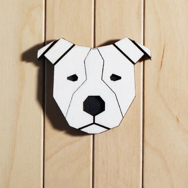 Geometrischer Hundekopf - AMSTAFF