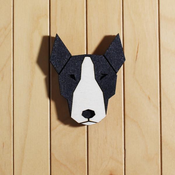 geometric dog head - BULL TERRIER