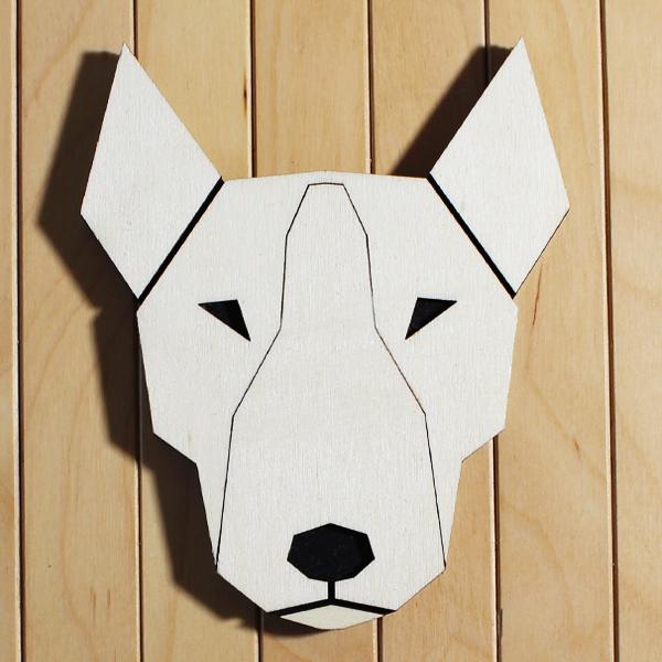 geometric dog head - BULL TERRIER