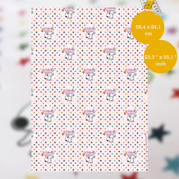 Geschenkpapier - Bullterrier - Geburtstag - Happy Birthday