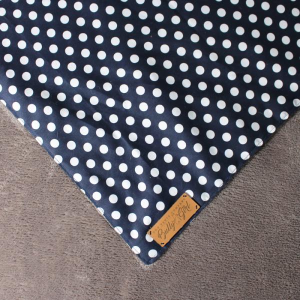 Hund Halstuch / Bandana - BIG WHITE DOTS ON BLUE