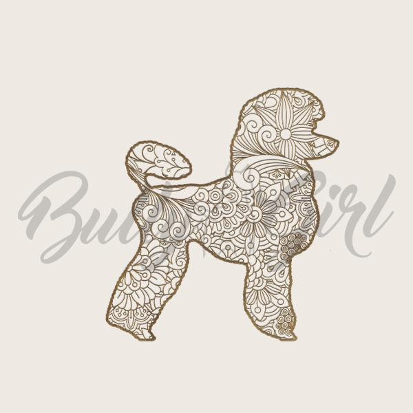 Pudel / king poodle - Holzbox / Holzkiste - ORNAMENTED ONLY