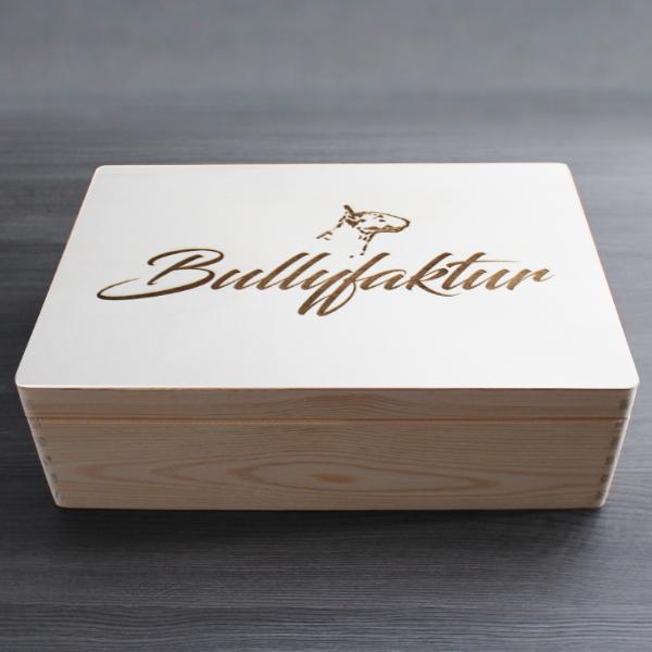 Leckerliebox - Bullterrier - Holzbox / Holzkiste - BULLYFAKTUR