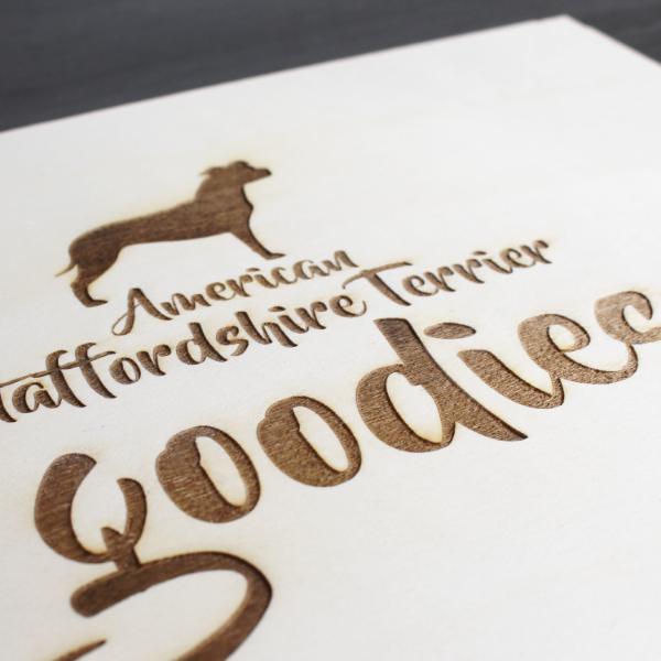 American Staffordshire Terrier, - wooden box - AMSTAFF GOODIES