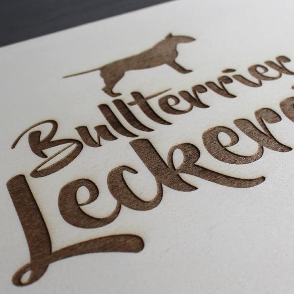 Bullterrier - Holzbox / Holzkiste - BULLTERRIER-LECKEREIEN
