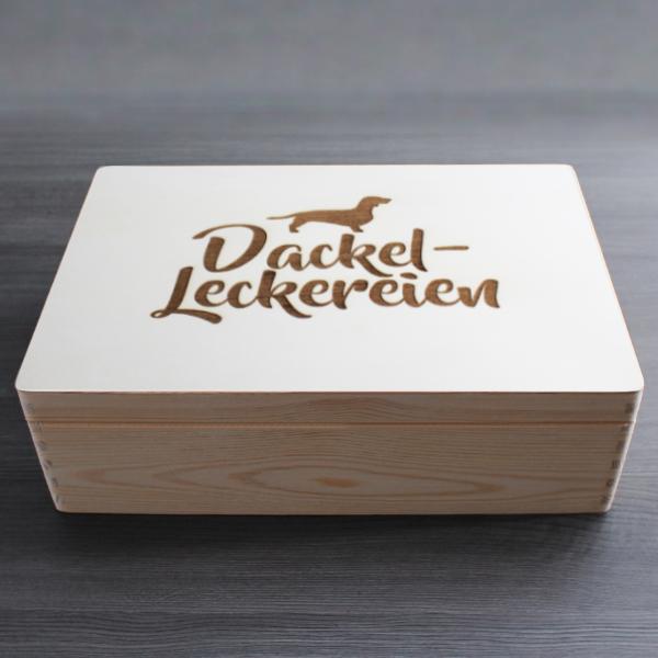 Dackel - Holzbox / Holzkiste - DACKEL-LECKEREIEN