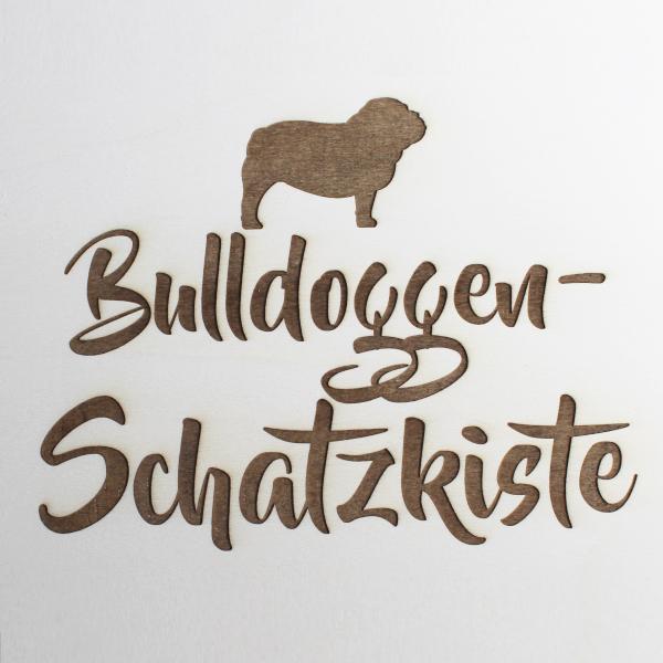 English Bulldog - wooden box - BULLDOGGEN-SCHATZKISTE