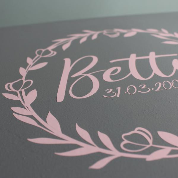 Name Date - wooden box - BETTY STYLE