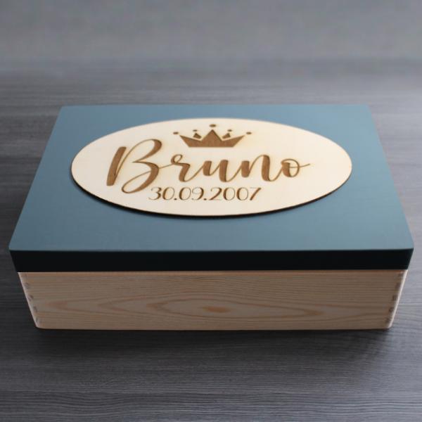 Name Date - wooden box - ENGLISH BULL TERRIER