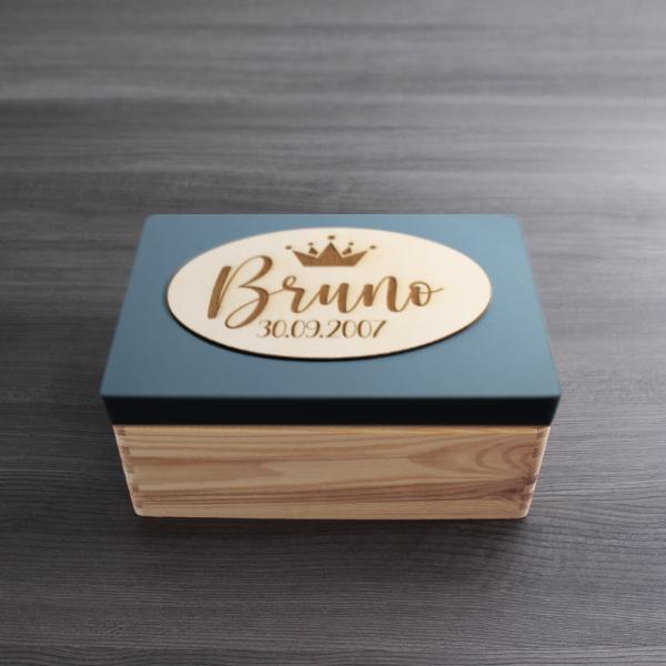 Name Date - wooden box - ENGLISH BULL TERRIER