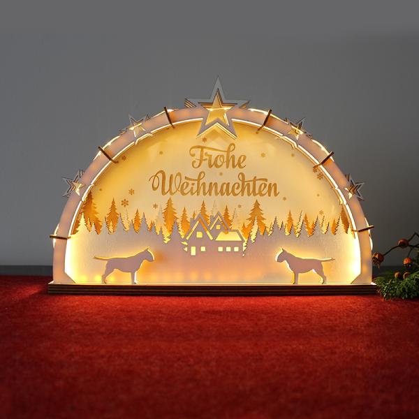 Lighted Arch Dog - "Frohe Weihnachten" - ALL BREEDS POSSIBLE
