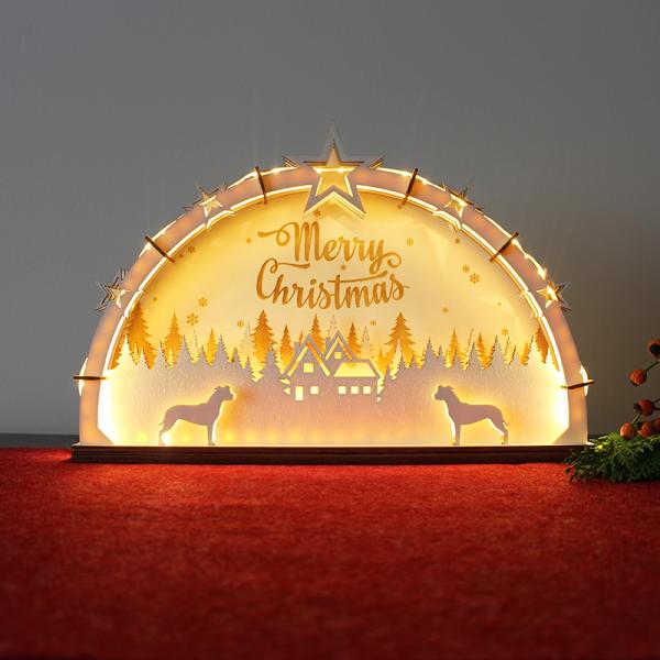 Lighted Arch Dog - "Merry Christmas"  - ALL BREEDS POSSIBLE