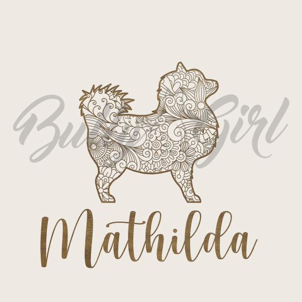 Spitz - Holzbox / Holzkiste - ORNAMENTED + NAME