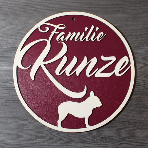 Familienschild - Namensschild - Türschild - NAME - HUND